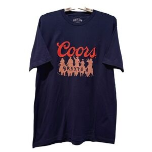 Brixton Coors T-Shirt Navy Blue NEW Western Cowboy Graphic Women Large